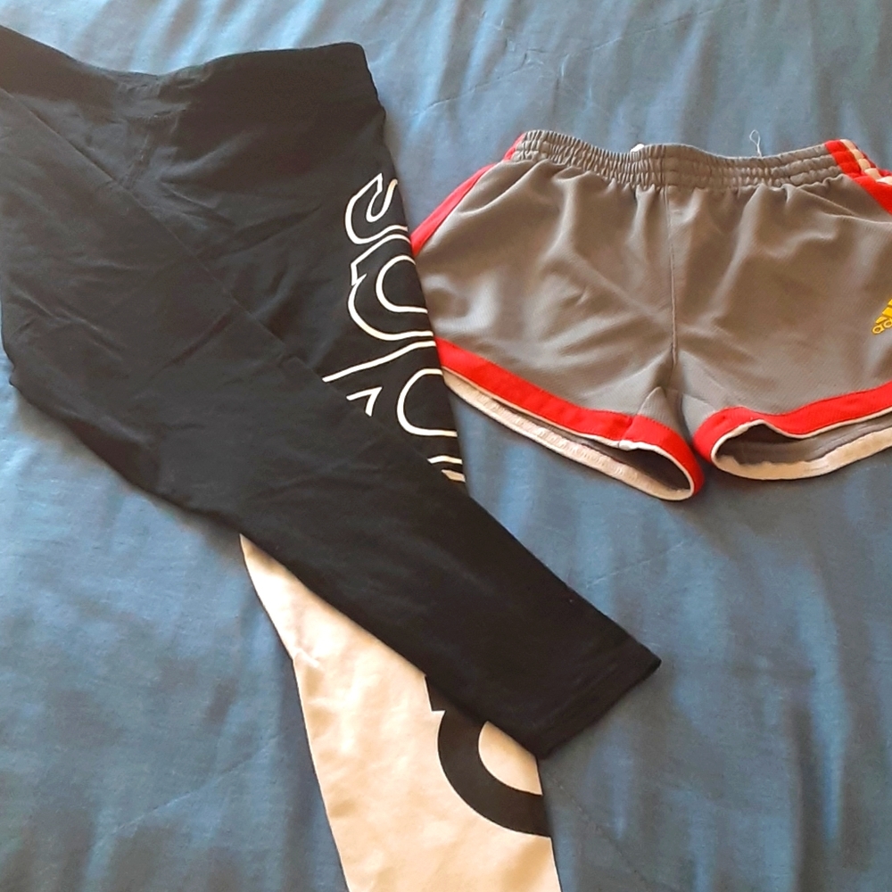 Girls adidas shorts and leggings